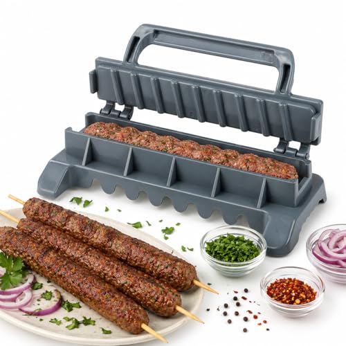 Kebab Maker Machine Plastic Kebab Maker Press Machine Manual Kabob Maker Mold Kabob Maker Barbecue Skewers for Outdoor BBQ Camping Grilling