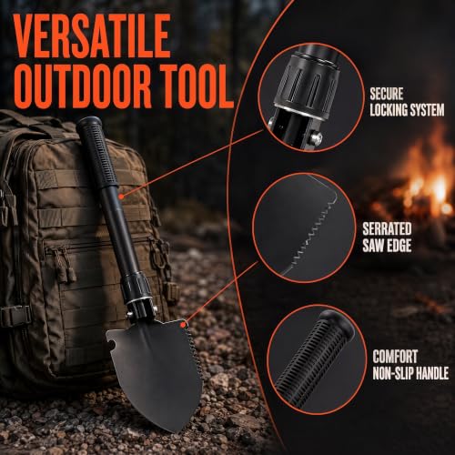 Camping Shovel – 16" Portable Folding Shovel with D-Handle - Image 4