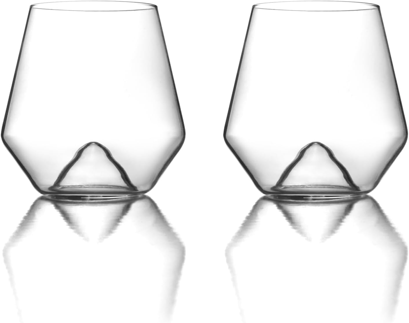 Sempli Monti-Flute Stemless Champagne Glasses Set of 2 - Elegant Hand Blown Champagne Flutes, Prosecco & Mimosa Glasses, Lead-Free Crystal, Inverted Bottom for Aeration, Ultra Clear - 6 oz