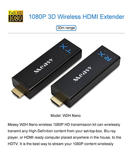 Measy W2H Nano Wireless Full HD 1080P 30m Transmitter Receiver HDMI Network Extender Audio Video Converters