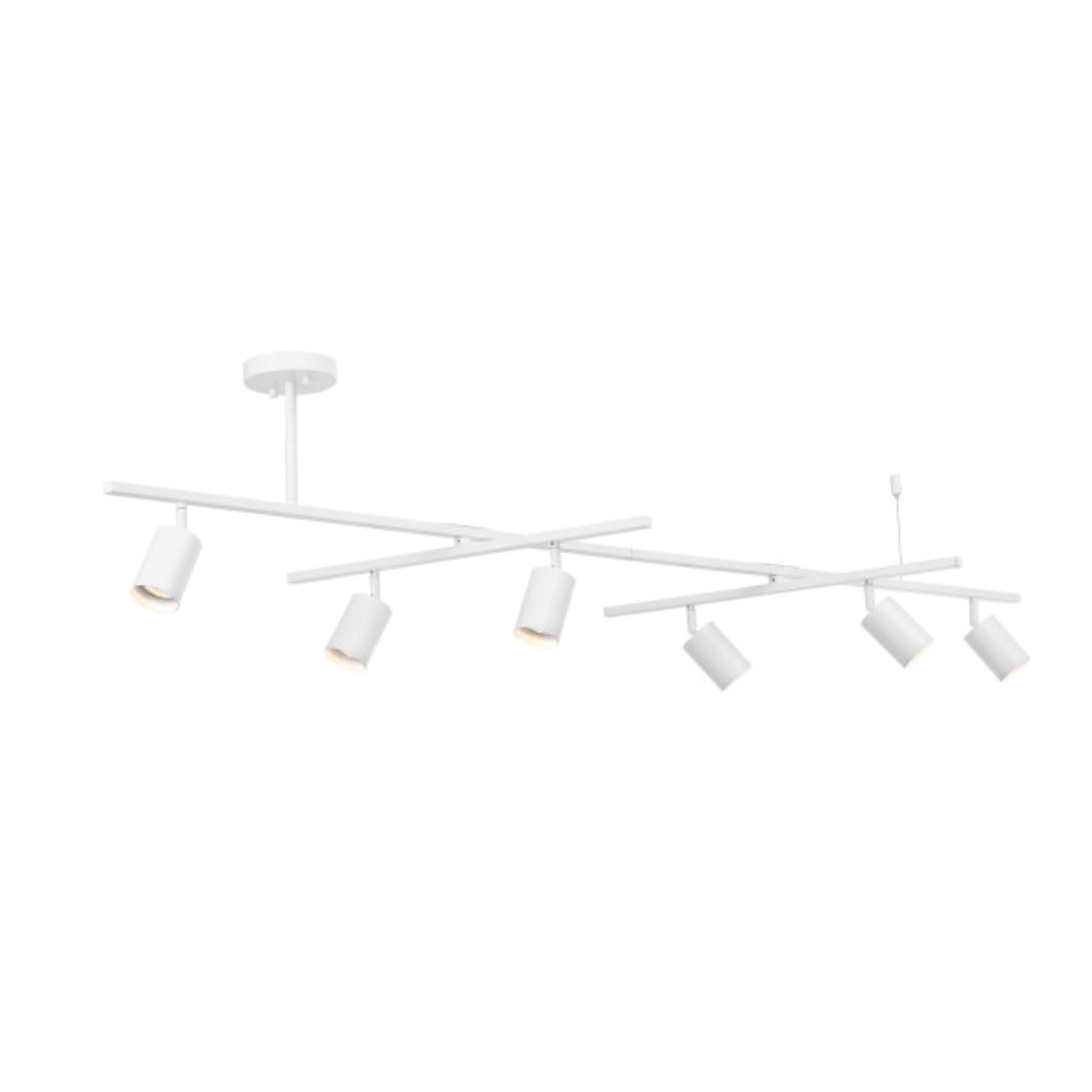 Photo 1 of Globe Electric West 64" 6-Light Track Lighting, Matte White, Center Swivel Bars, Bulb Not Included