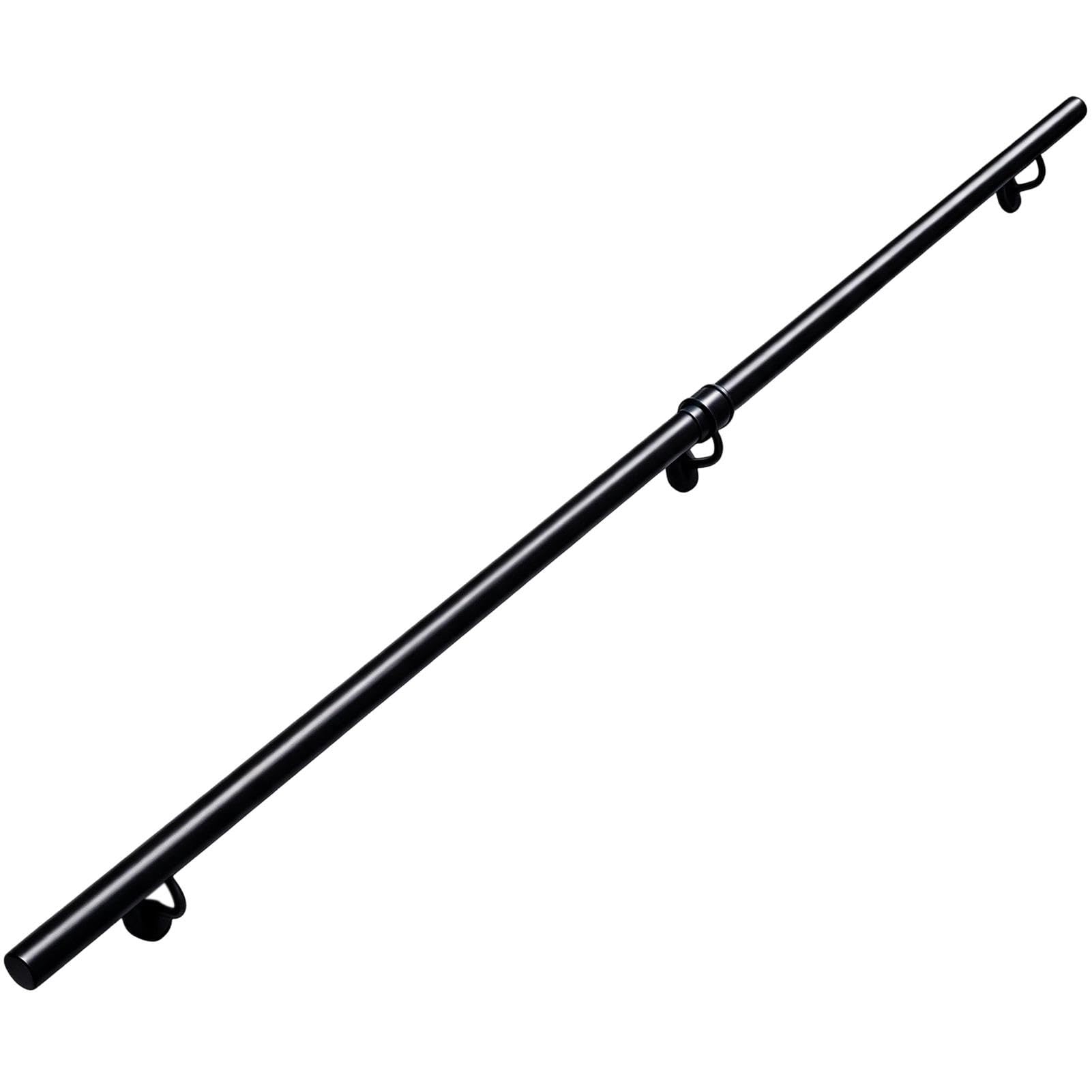Treppenhandlauf für Wände | Schwarzer industrieller Handlauf aus Metall, rutschfest, für den Innen und Außen | Balustraden-Sicherheitshaltegriff zur Wandmontage(270cm)