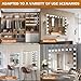 Misavanity Large Vanity Mirror with Lights Tempered Glass 31.4’’ x 23.4’’ Hollywood Lighted Makeup Mirror with 18 Dimmable Bulbs USB Charging Port 10X Magnification 3 Lighting Modes, White