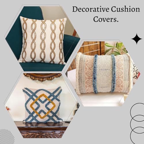 Image of Hand Beaded Sequins Patchwork Embroider Cushion Covers | Decorative Sofa Cushion Cover | 18X18 Inches Cotton Cushion Covers for Bedroom and Living Room (Set of 1, 18 * 18)