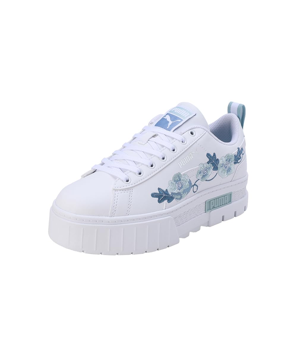Puma Girls Mayze Embroidery Jr White-Turquoise Surf-Lake Blue Sneaker - 3 UK (39728102) (B0CSMYJBYF) Amazon Price History, Amazon Price Tracker
