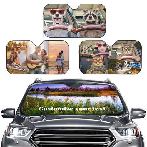 Visiera Solare Personalizzata Per Auto Con Foto – Parasole Parabrezza 130x70cm, Protezione UV, Pieghevole Con Ventose