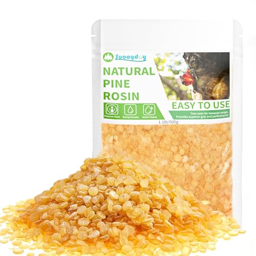 Suooydoy Premium Pine Rosin 1.1lb Natural Pine Resin for Beeswax Wraps Food Grade Good Grip and Performance Ideal for Baseball Softball Tennis Rodeo and Rough Stock Bucking