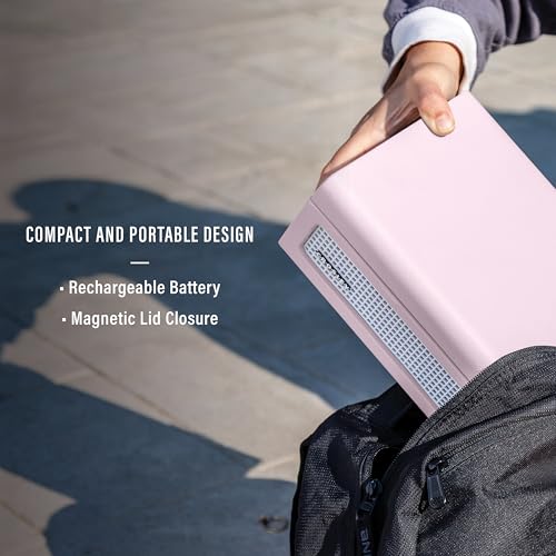 Image of Crosley CR3517A-AM Voyager Retro Portable CD Player with Stereo Bluetooth Speakers and FM Radio, Amythest