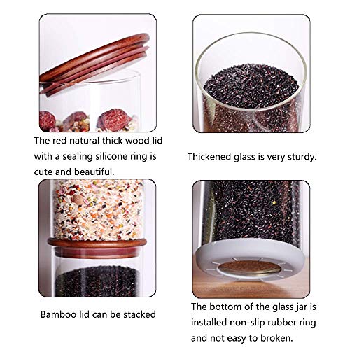 Tzerotone Glass Coffee Bean Storage Containers,2 Piece 60Oz Thicken Airtight Food Canisters With Acacia Lid And Labels,Stackable Large Glass Jar For Ground Coffee, Rice, Cookie, Tea, Flour, Sugar #TOP3