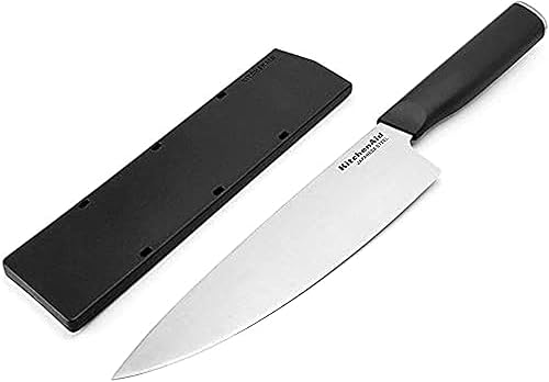 Miniatura 62 de KitchenAid Cuchillo de carnicero clásico con cubierta de hoja de ajuste personalizado, 6 pulgadas, cuchillo de cocina afilado, hoja de acero