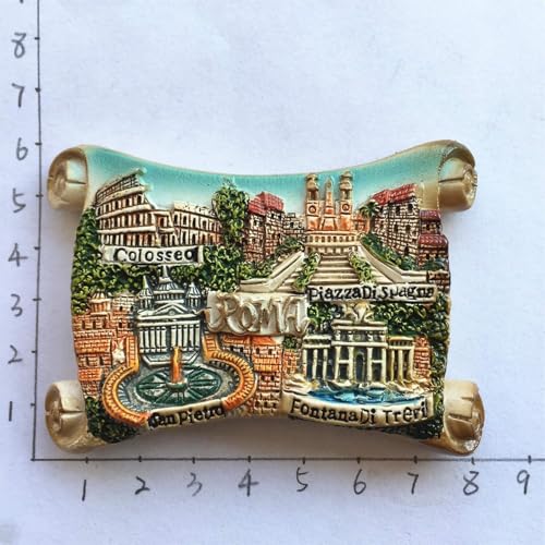 Imán decorativo 3D de Roma con cuatro atracciones miniatura 5