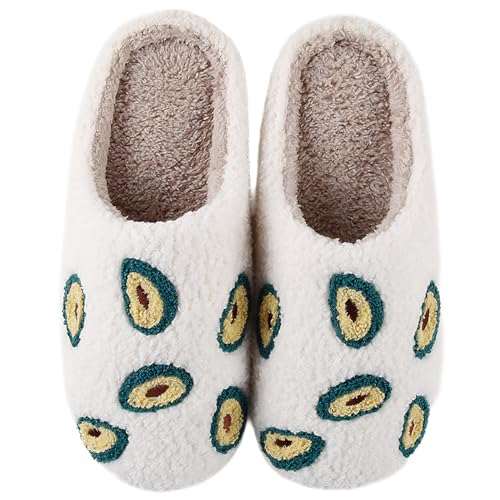 Image of Women's Men's Cute Fuzzy Heart Slippers Memory Foam Fluffy Couple Slippers Cozy House Indoor Outdoor Shoes