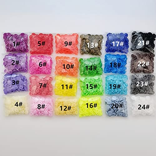20 Sets T5 Resin Plastic Snaps Buttons Snap Fasteners Press Studs for Clothing DIY (12# Creamy)