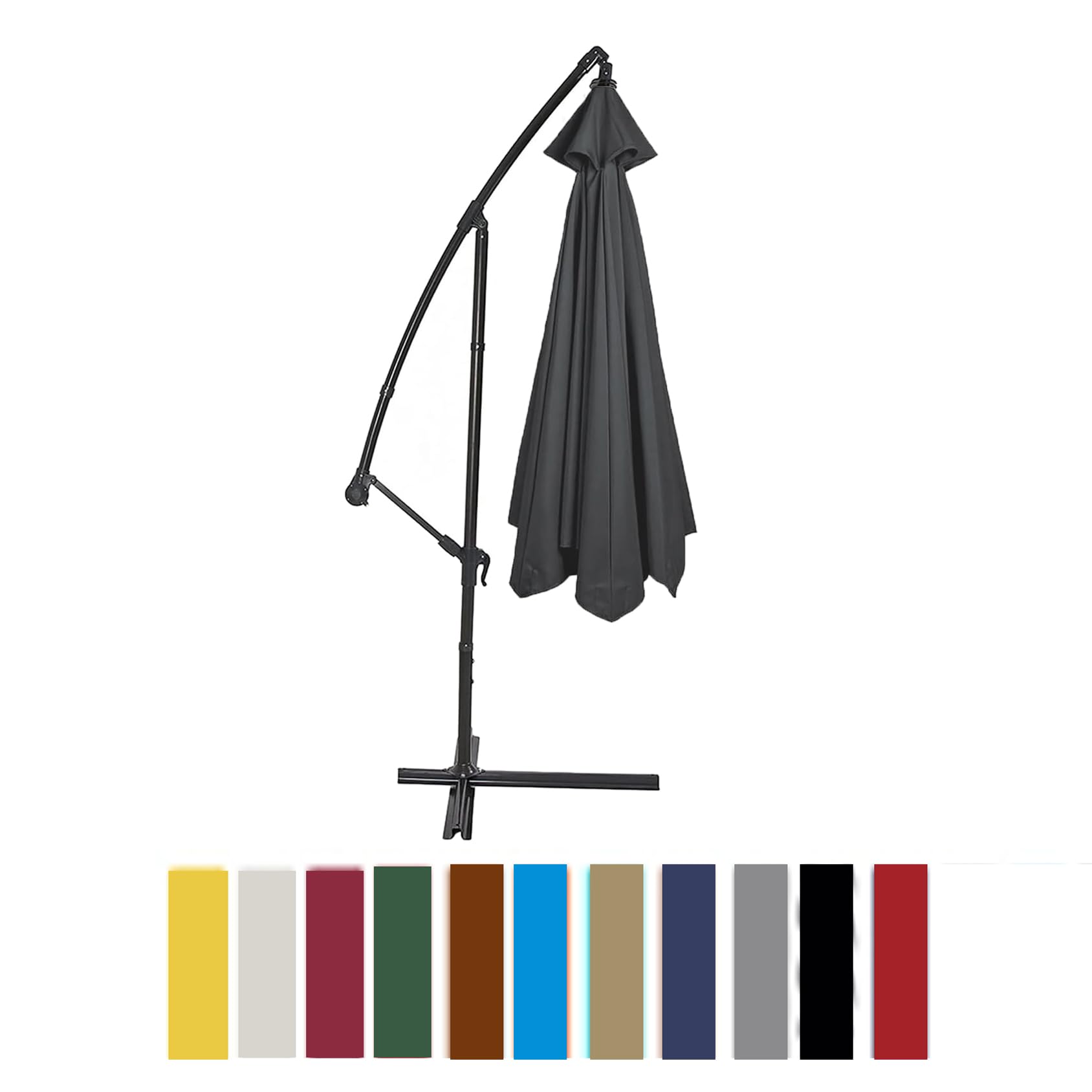 STUIJKVSZ 11FT 8 Rib Patio Umbrella Replacement Canopy for Offset Cantilever Umbrellas, Outdoor Table Cover Waterproof & UV For Backyard Garden Courtyard Swimming Green 64“-65”（3.3m=11ft）