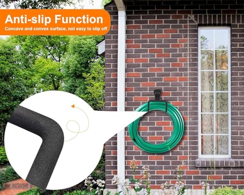 Image of NYALA 1 Pcs Heavy Duty Black Garden Hose Hangers - Outdoor Water Hose Storage Holder & Wall Mount Hose Reel Stand (Rust-Resistant, Easy Install)