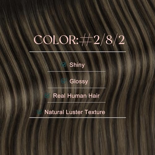 Image of Easyouth 24 Inch Tape in Hair Extensions Human Hair Brown Balayage Real Hair Tape in Extensions Human Hair Dark Brown Ombre Brown Invisible Tape in Extension Adds Length 20pcs 50g Long Straight Hair