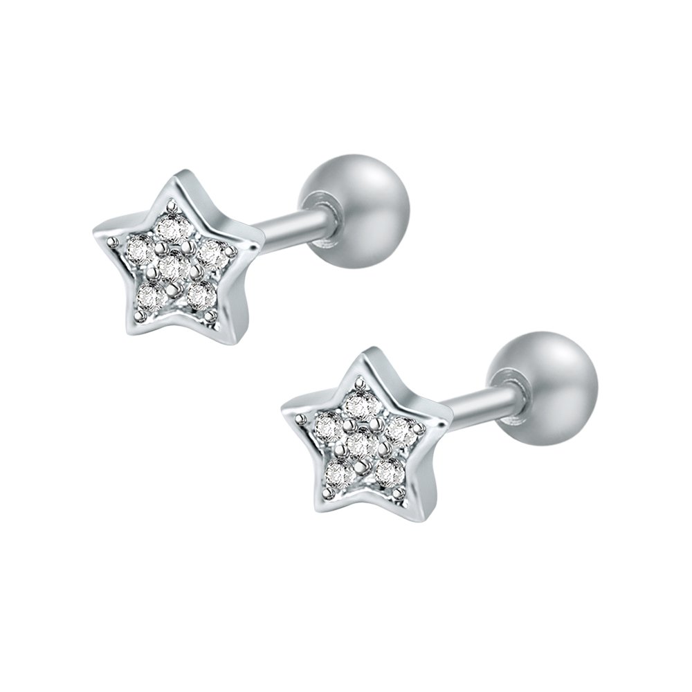 Boucles D'Oreilles Tragus Helix Zircon 16G Acier Inoxydable - Lot 1 Paire