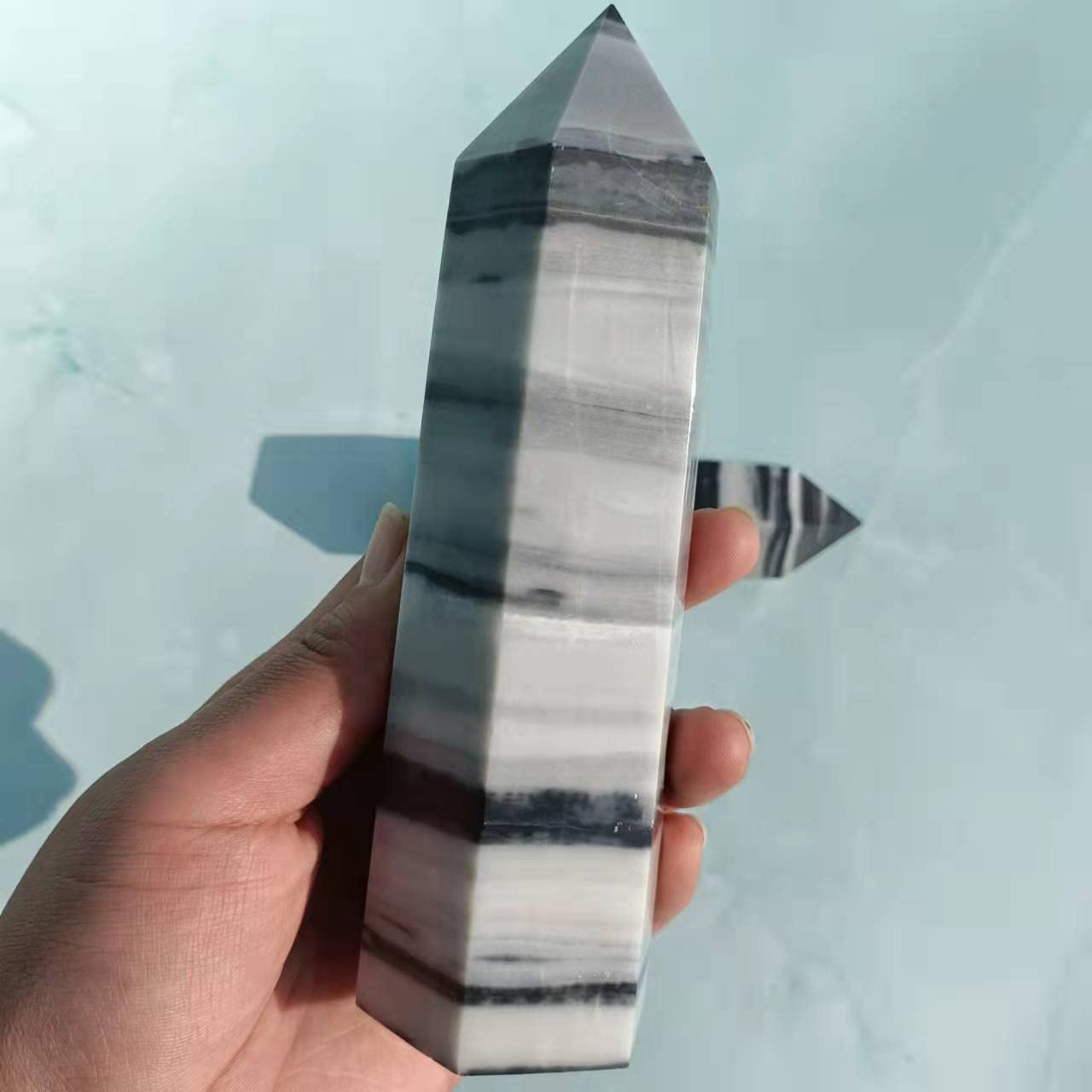 Natürlicher Stein-Tai-Chi-Stein-Turm, Kristall, dekorative Bar, Familie, Wohnzimmer, Büro, Zubehör, NaturalReiki-Dekoration, Raumdekoration ERTEYIN (Size : 450-500g)