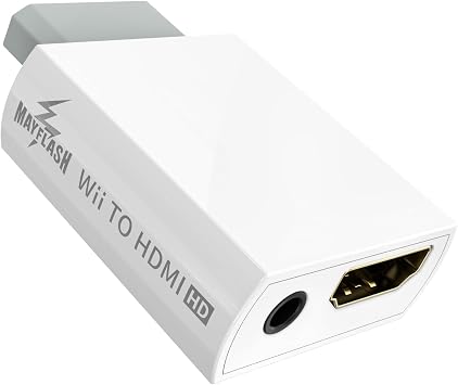 MAYFLASH Wii to HDMI Converter 1080P for Full HD Device, Wii HDMI Adapter with 3,5mm Audio Jack&HDMI Output Compatible with Wii, Wii U, HDTV, Monitor-Supports Wii Display Modes 720P, NTS