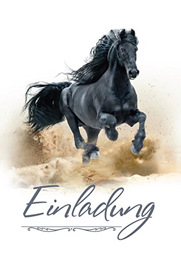 JuNa-Experten Lot de 12 cartes d'invitation, enveloppes, sacs, autocollants pour anniversaire d'enfant pour fille Cheval… - Image 4