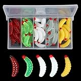 JJUNW 50 Stück Gefälschte Würmer Angeln Köder, 0,8 Zoll Künstliche Köder Würmer Fisch, Kunstköder Angelzubehör, Kunststoff Angeln Köders für Forelle Crappie Brot Wurm Angelns Würmers