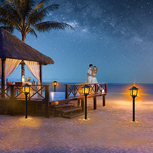Tomcare Solar Outdoor Lights Anti-Rust Metal Flickering Flame Solar Torches Lights Decorative Outdoor Lighting Solar Powered Waterproof Solar Pathway Lights Landscape Lighting For Garden Yard, 4 Pack #TOP6