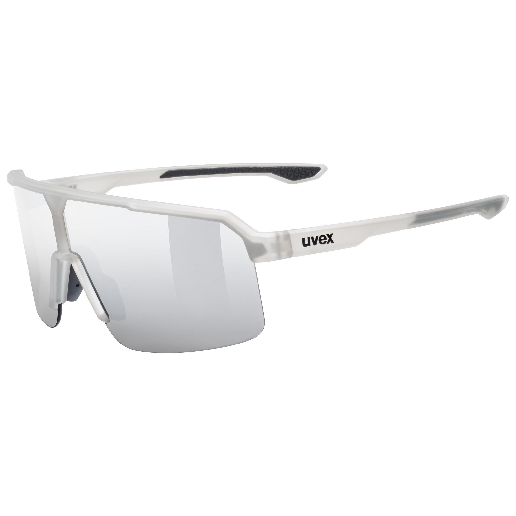 Uvex ramp - sports glasses for adults - 100% UVA-, B, C protection - contrast enhancing - grey matt/mir.silver - one size