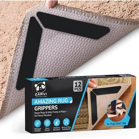 ZARVI 12 Pcs Non-Slip Rug Pads Cover