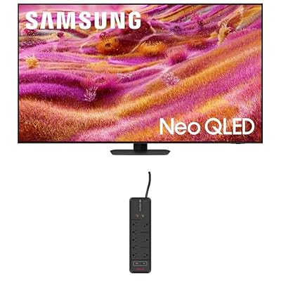 Samsung QN75QN90FAFXZA 75 Inch Neo QLED 4K QN90F Vision AI Smart TV with an AudioQuest G8 8-Outlet USB-A/USB-C AC Power Surge Protector (2025)
