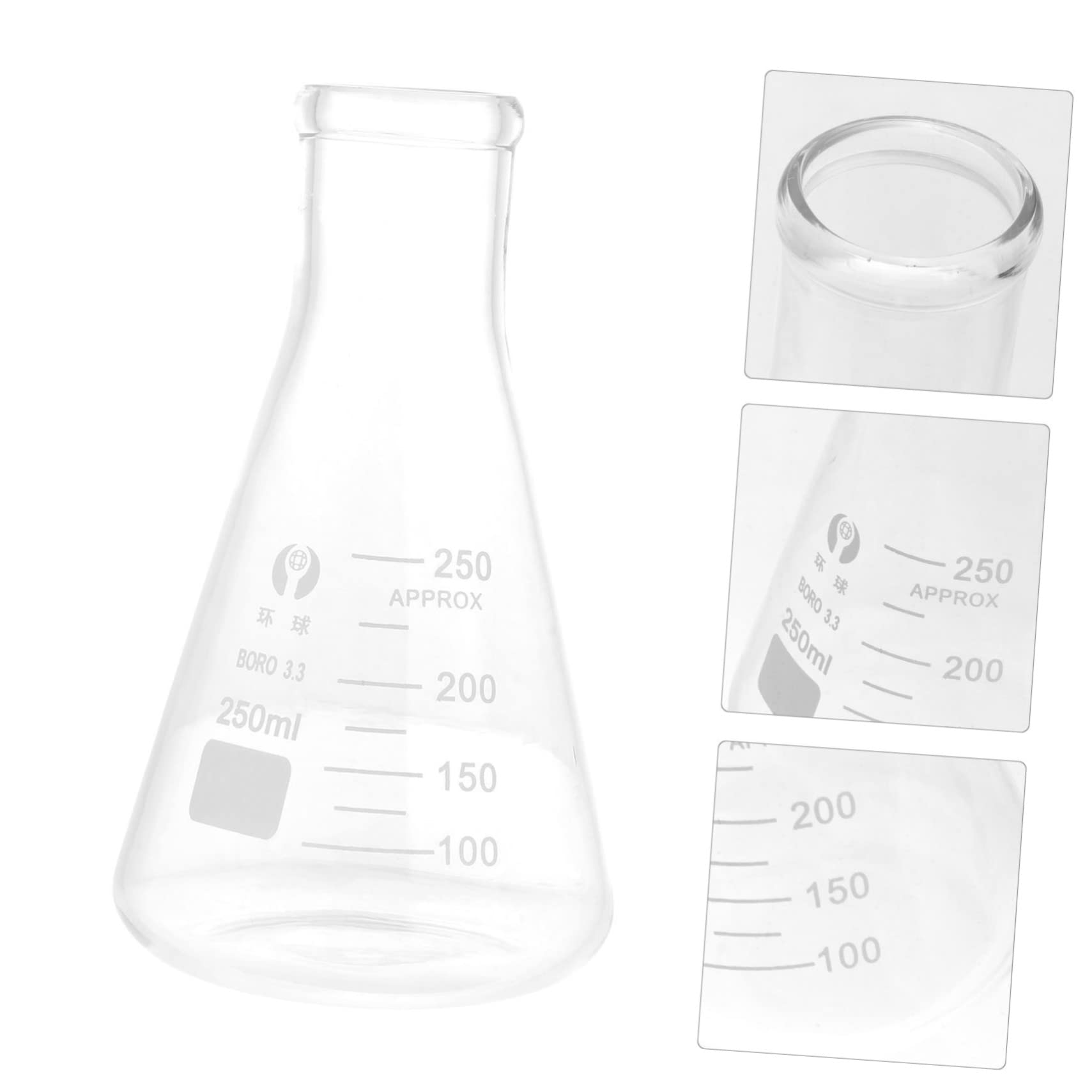 Beuta Erlenmeyer in Vetro Spesso, 4 Pezzi, Triangolare