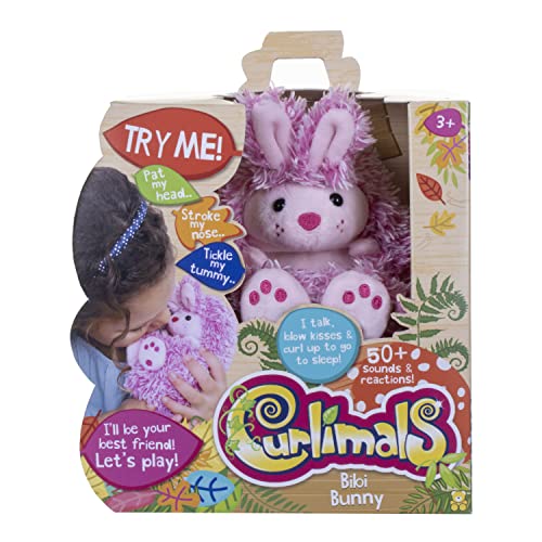 Conejo interactivo de peluche Curlimals Bibi para jugar antes de dormir en la cama 3