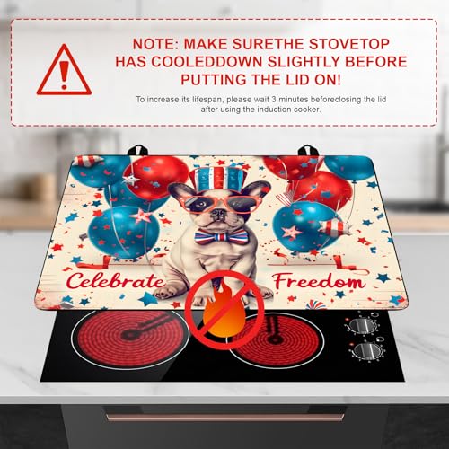 Image of Patriotic Stove Top Cover, Heat Resistant Electric Stove Protector Mat, Large Diatomite Kitchen Counter Mat, Independence Day Decor American Flag Kitchen Accessory (dog, 28x20 Inch)