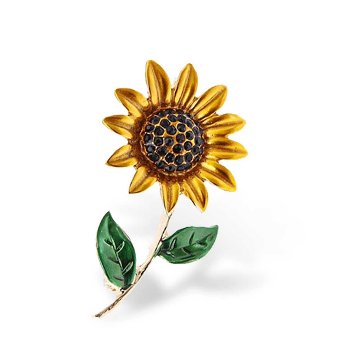 Strass-Sonnenblumen-Brosche, Emaille-Kristall, gelbe Blumen-Anstecknadeln, niedliche Pflanzen-Sonnenblumen-Anzug-Brosche für Frauen und Mädchen