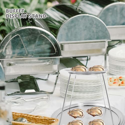 Bandejas de mariscos de acero inoxidable con soporte para buffet 8