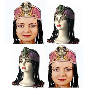 Fartoni Diadema Cleopatra para Disfraces de Egipcios. Peluca Egipcia para Disfraz de Cleopatra. Peluca Cleopatra para Disfraz Egipcia de Mujer o Niña.