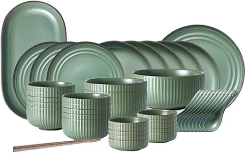 Miniatura 1 de CZDYUF Juego de platos de cerámica para el hogar, vajilla y palillos combinados, y diseño simple