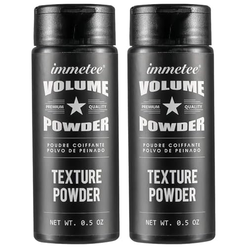 immetee Polvos Volumen Texturizantes Pelo Hombre Mujer 28g,Polvos Para el Pelo,Efecto Mate y Acabado Natural,Mantiene el Cabello Suave y Esponjoso Todo el Día(Paquete de 2)