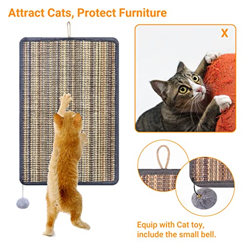 Melktemn CAT SCRACH PAD Scratcher Mat Wall Mounted & Floor Natural Sisal Cat Scratching Pad Cat Ball Toy thumb #3