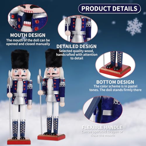 image for CSR DREAM 11.8 Inch Christmas DecorNutcracker Ornaments, Wooden Nutcra