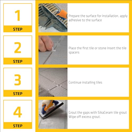 Image of SIKA - Tile spacers - SikaCross Tile Spacer 1.0 mm - Maintain Uniform Joints During Tile Installation - for Floors and Walls - Easy to use - White