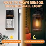 LONEDRUID 2 Pack Dusk to Dawn Outdoor Wall Light Fixtures Photocell Sensor Exterior Lantern Sconce Lighting Waterproof Outside Wall Mount Lamp for House Patio Garage Entryway Doorway - Image 4
