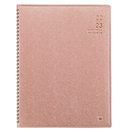 2022-2023 Monthly Planner - Jan 2022 - Jun 2023, Monthly Calendar/Planner 2022-2023 with Faux Leather, 8.5" x 11", 15 Note Pages, Twin-Wire Binding, Pocket, Monthly Tabs, Perfect Organizer