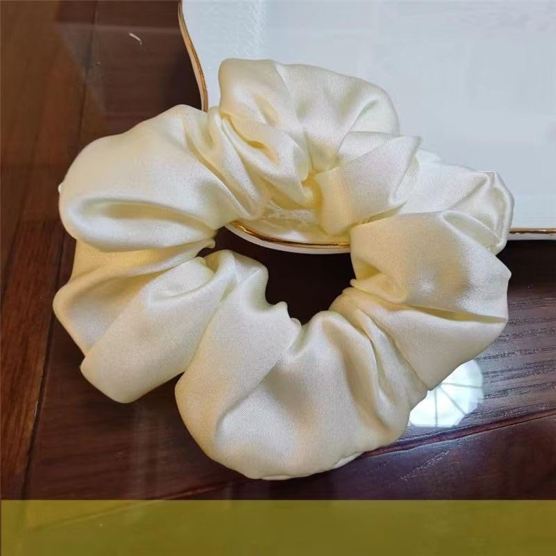 Miniatura 6 de Lazos de seda de morera para el cabello, paquete de 2 coleteros grandes de seda para mujer, accesorios para el cabello sin daños