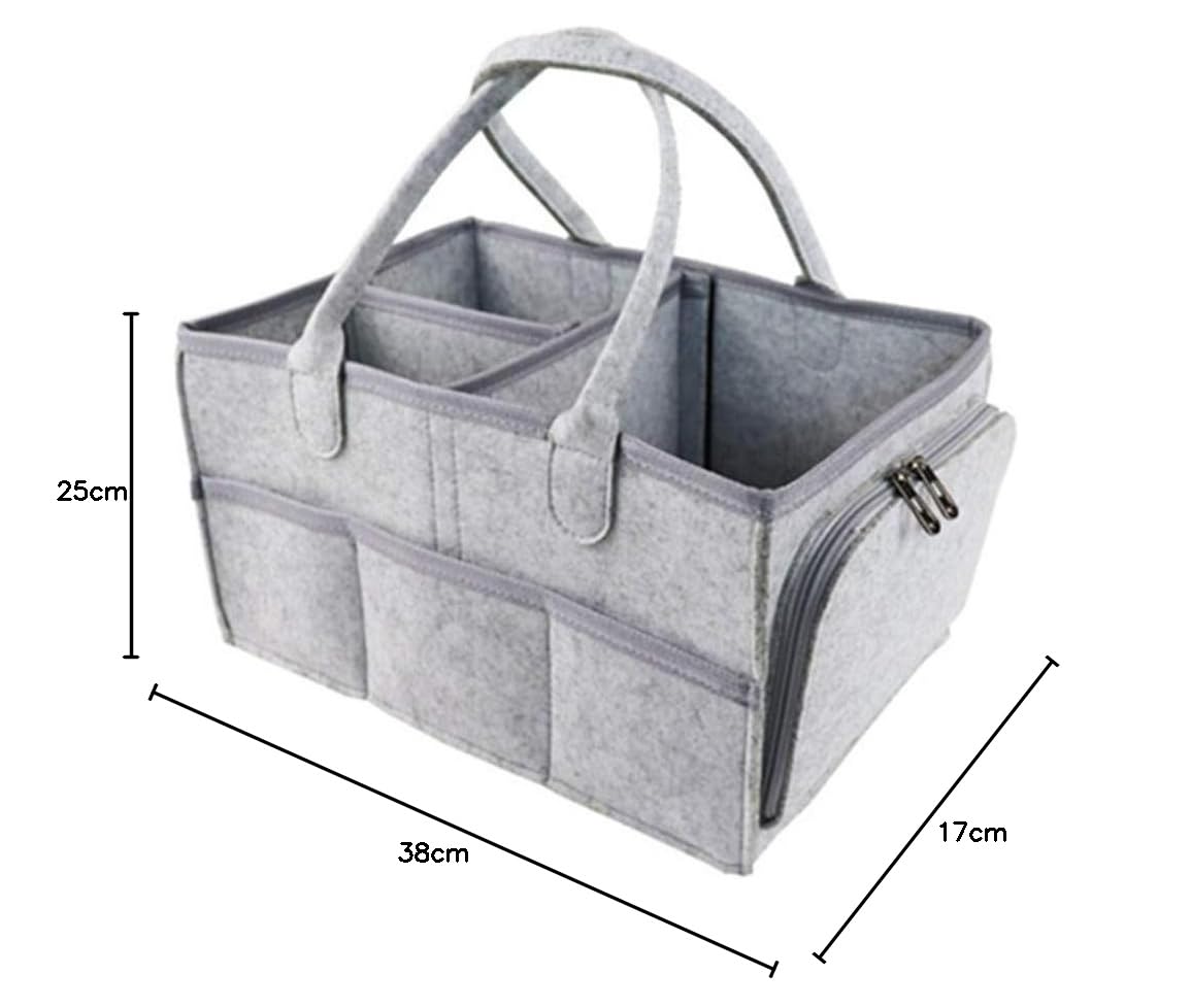 Windel Organizer, tragbare Wickeltasche Filz Baby Windel Organizer mit austauschbaren Fächern für Wickeltisch, Beißring, Windel, Lätzchen, Dusche Geschenkkorb