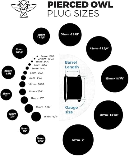 Miniatura 4 de Pierced Owl Calibres de oreja de acero inoxidable 316L con llama roja, se venden como un par