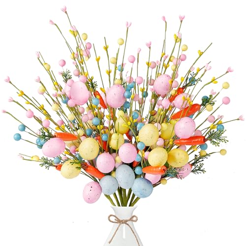 Sggvecsy Artificial Easter Stems 6 Pcs Spring...