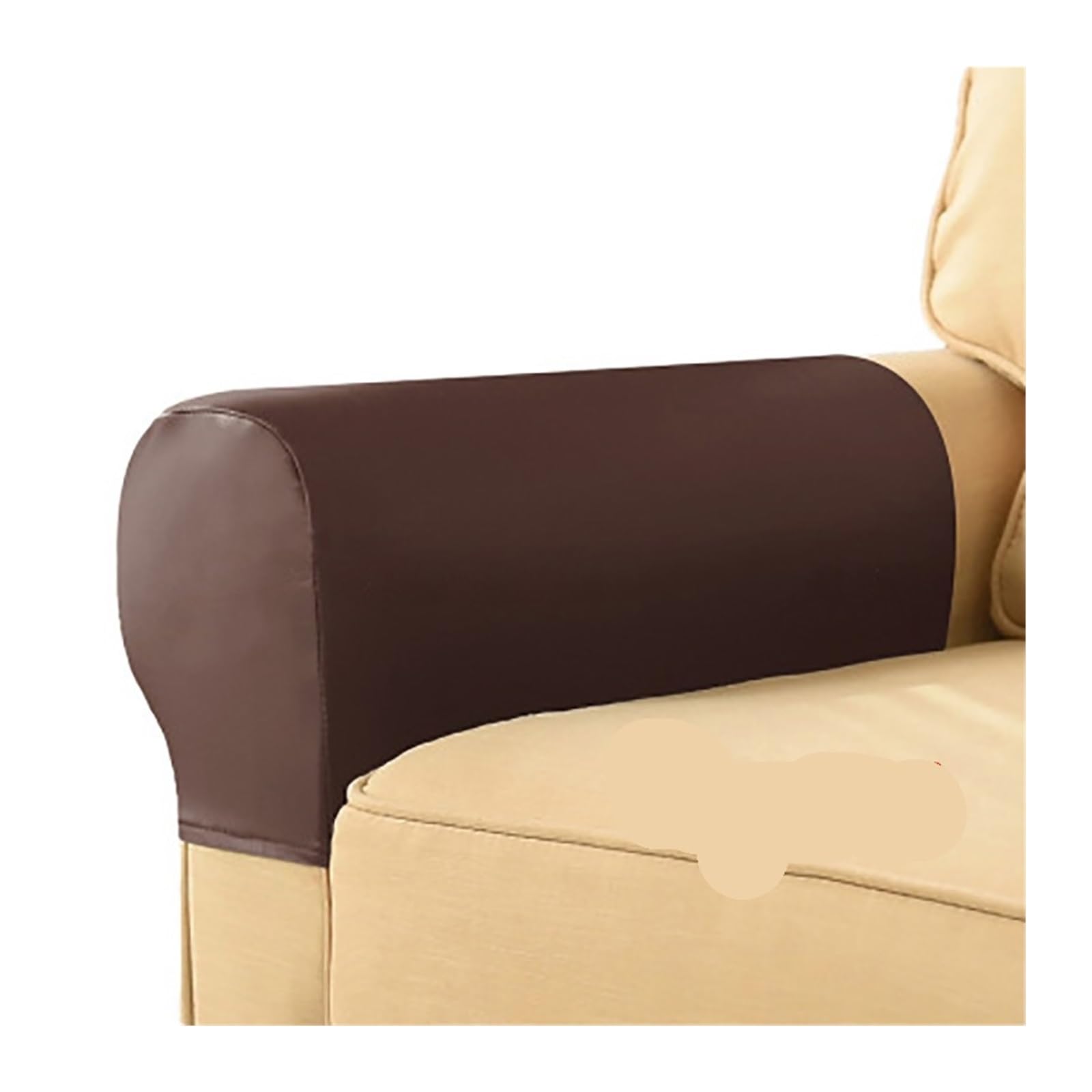 SFOIKVG Arm Covers 2Pcs PU Leather Sofa Armrest Covers Elastic Couch Chair Protector Removable Armchair for Sofa Chair(Wine Red)