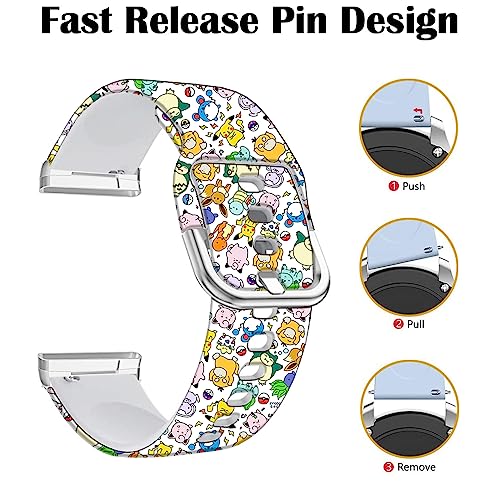 Leotop Pikacu Sea Turtle Anime Bands Compatible with Fitbit Sense/Sense 2/Versa 3/Versa 4 Band Fancy Soft Sport Silicone Cartoon Holiday Strap Men Women - Image 4