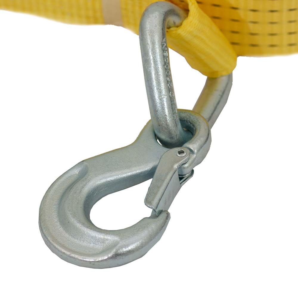 Petex 43193119 cricchetto cinghia 2 pezzi, 10 m, 50 mm, 2500/5000 Dan, moschettone, Cricchetto 35 cm, Giallo