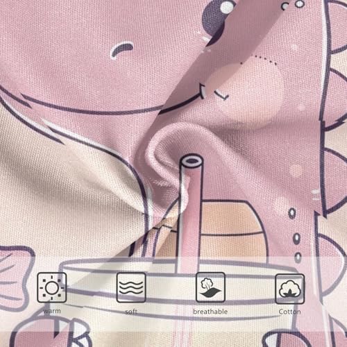 Dinosaur Holding Bubble Tea Girls Underwear, Toddler Briefs, Girls Cotton Underwear, 2–8 Years3
